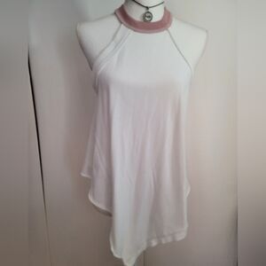 We The Free, Beige sleeveless tank w/ collar .